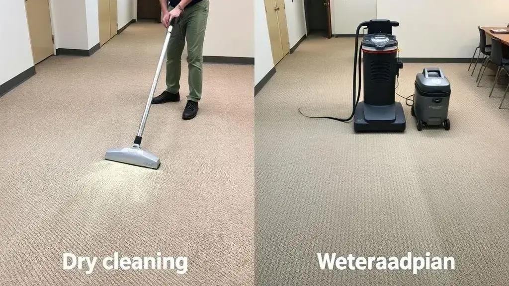 Diferença entre lavagem a seco e a úmido em carpetes: qual escolher